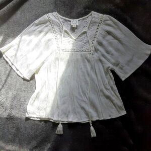 WHITE SHEER BOHO TOP